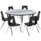 Flash Furniture 60" Circle Wave Grey Table Set-18" Stack Chairs XU-GRP-18CH-A60-HCIRC-GY-T-A-GG - alternate 8
